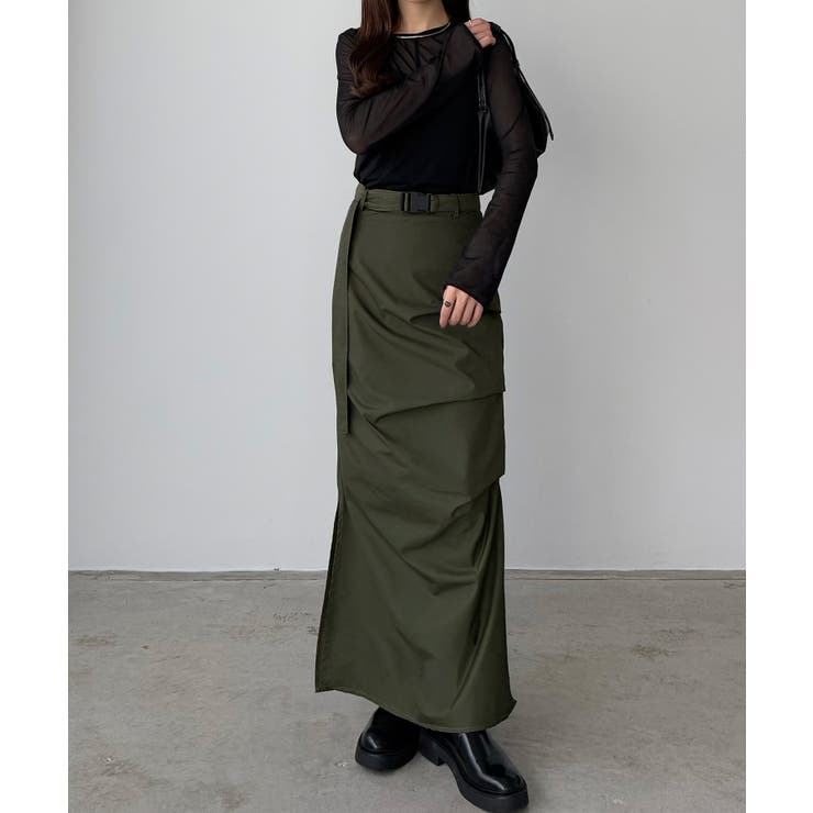 callautia ベルト付きサイドタックデザインスカート | JUNOAH | 詳細画像13 