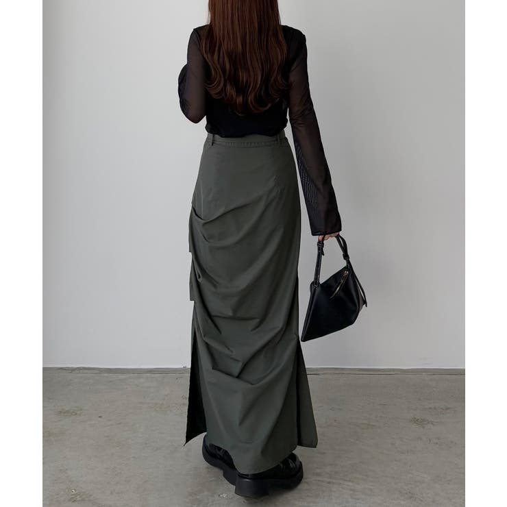 callautia ベルト付きサイドタックデザインスカート | JUNOAH | 詳細画像9 