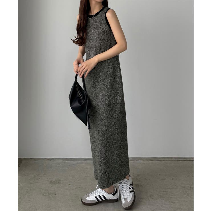 callautia メランジ配色ニットタンクワンピース | JUNOAH | 詳細画像1 