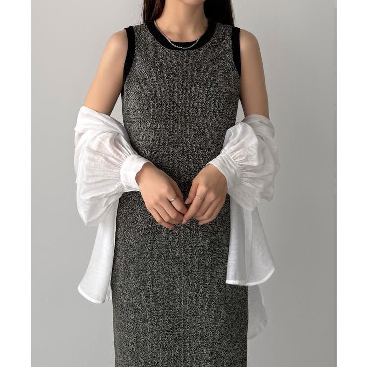 callautia メランジ配色ニットタンクワンピース | JUNOAH | 詳細画像2 