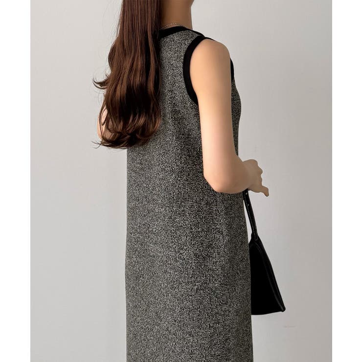 callautia メランジ配色ニットタンクワンピース | JUNOAH | 詳細画像3 