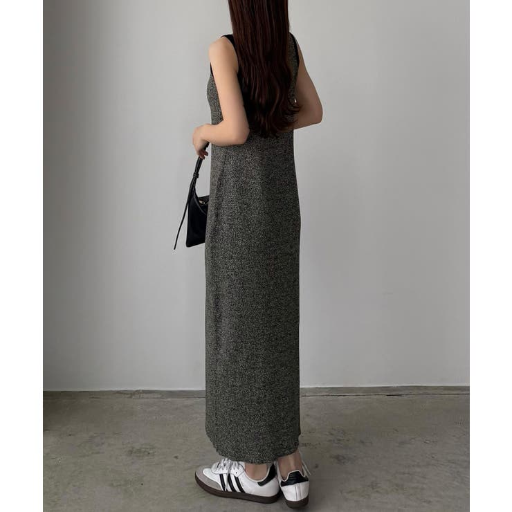 callautia メランジ配色ニットタンクワンピース | JUNOAH | 詳細画像4 