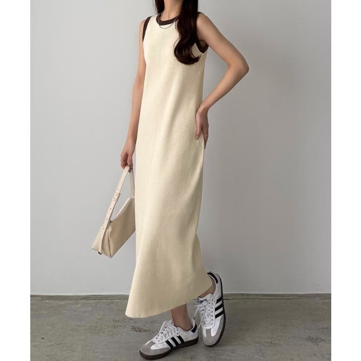 callautia メランジ配色ニットタンクワンピース | JUNOAH | 詳細画像5 