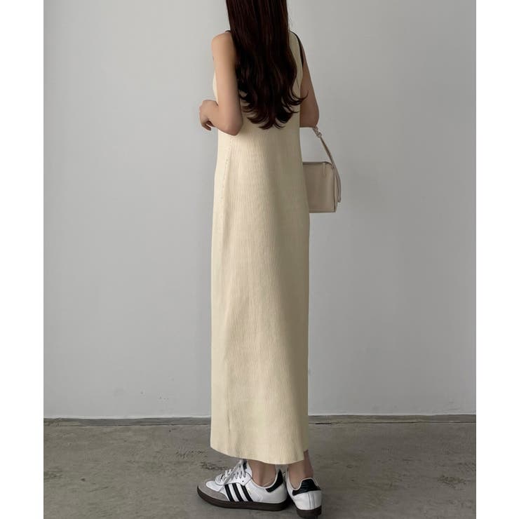 callautia メランジ配色ニットタンクワンピース | JUNOAH | 詳細画像8 