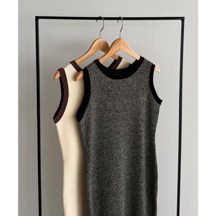 callautia メランジ配色ニットタンクワンピース | JUNOAH | 詳細画像9 