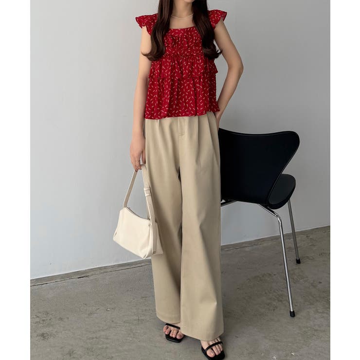 callautia 花柄ノースリーブフリルトップス | JUNOAH | 詳細画像14 