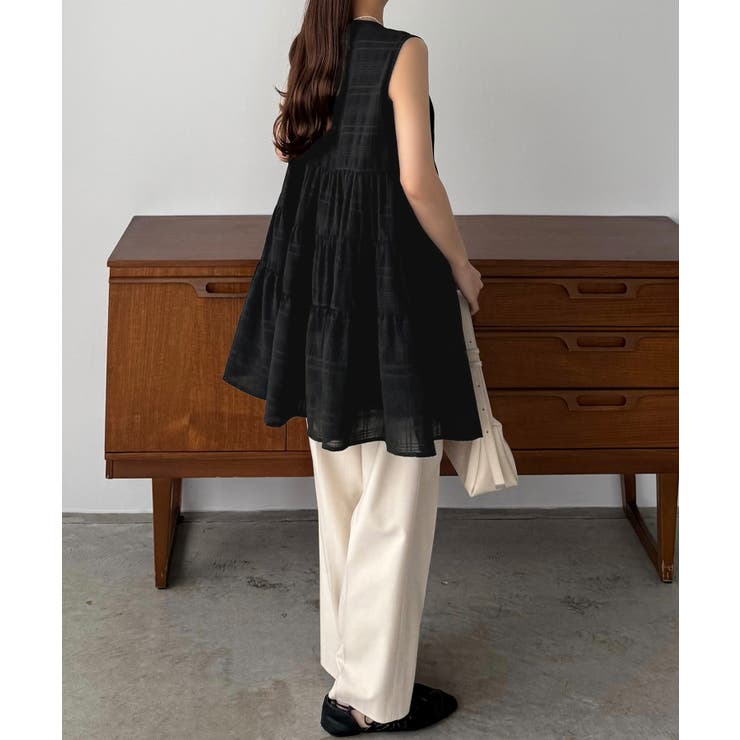 callautia シアーチェックティアードチュニック | JUNOAH | 詳細画像10 