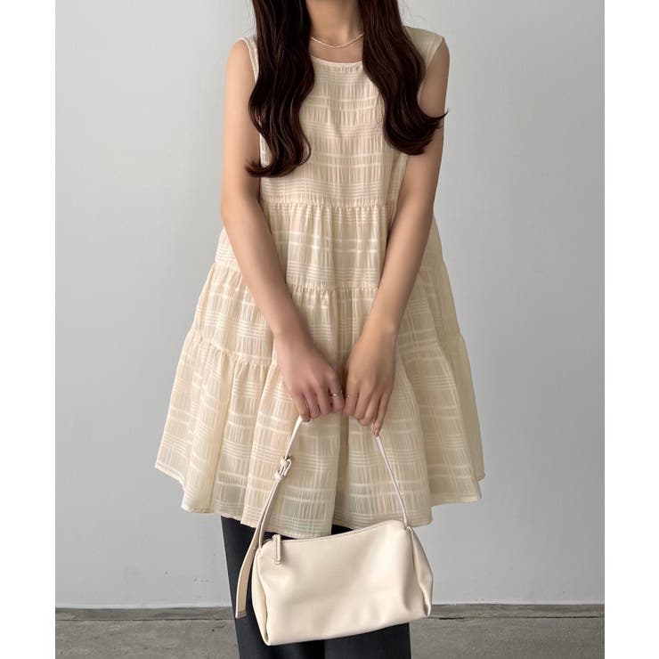 callautia シアーチェックティアードチュニック | JUNOAH | 詳細画像15 