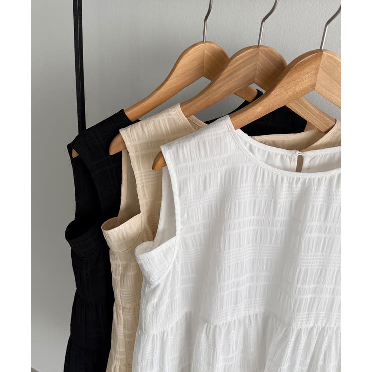 callautia シアーチェックティアードチュニック | JUNOAH | 詳細画像16 