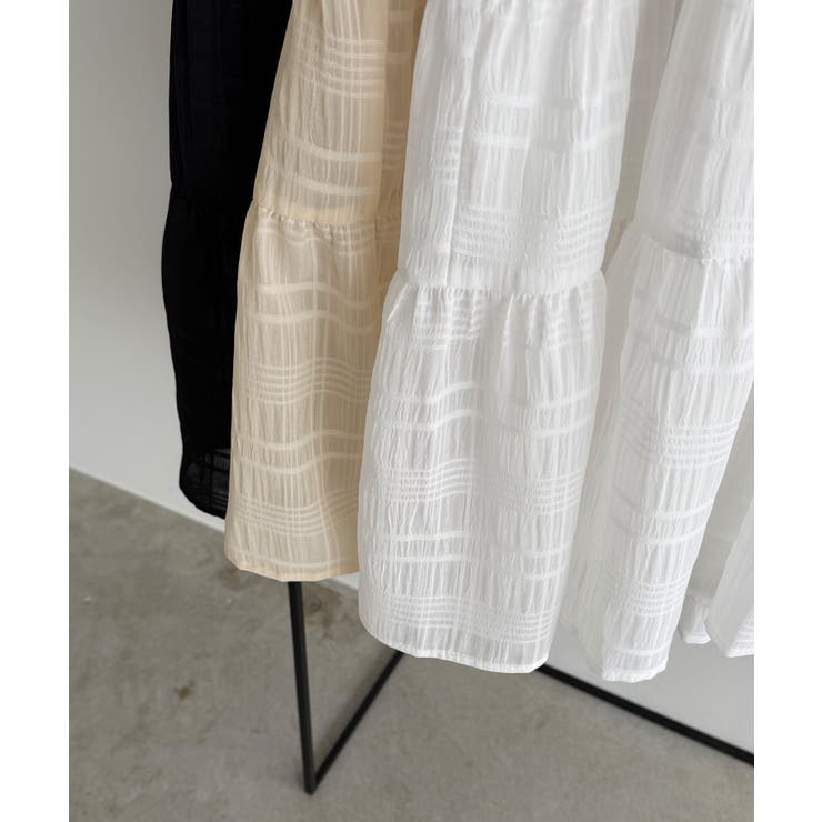 callautia シアーチェックティアードチュニック | JUNOAH | 詳細画像17 