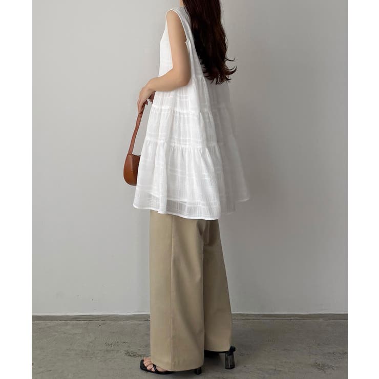 callautia シアーチェックティアードチュニック | JUNOAH | 詳細画像4 