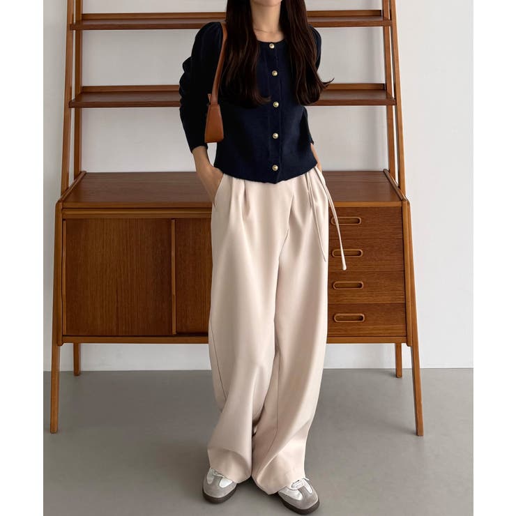 callautia 金ボタンパフスリーブショートニットカーディガン | JUNOAH | 詳細画像19 