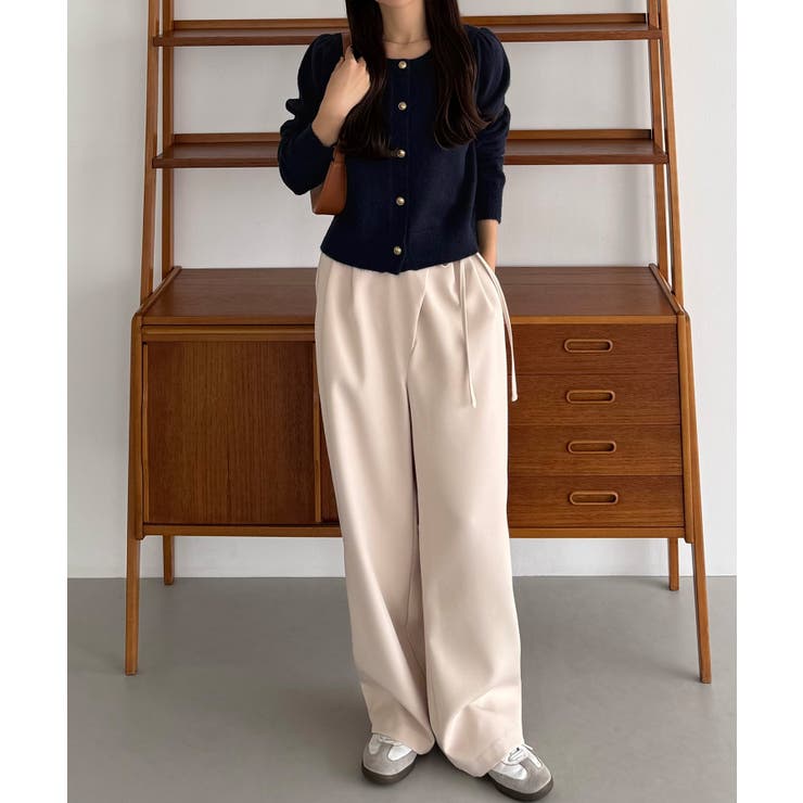 callautia 金ボタンパフスリーブショートニットカーディガン | JUNOAH | 詳細画像20 