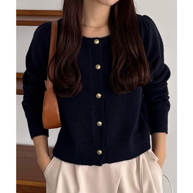 Coyseio ネイビー ボタン付きカーディガン COYSEIOネイビー ボタン付きカーディガン - メルカリ