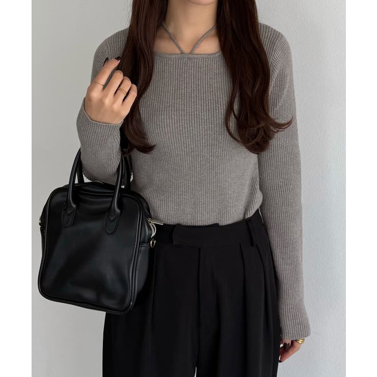 callautia ホルターネックリブニット | JUNOAH | 詳細画像17 