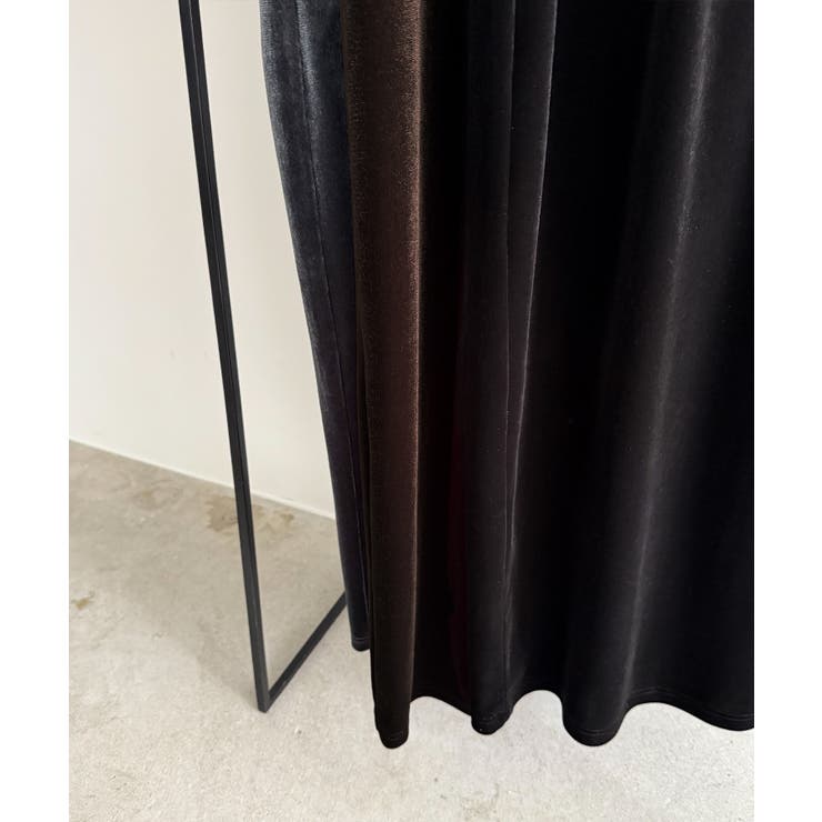 callautia ファスナースリットIラインべロアスカート（薄手、裏地なし） | JUNOAH | 詳細画像15 