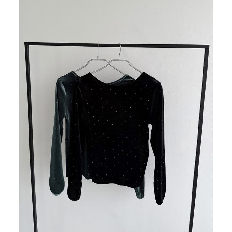 callautia バックオープンストーンベロアカットソー | JUNOAH | 詳細画像12 