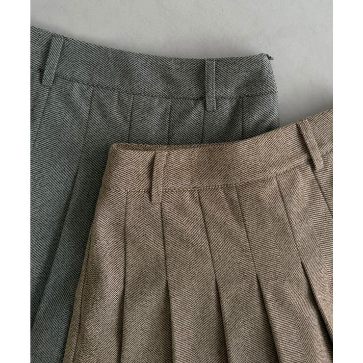 callautia ローウエストヘリンボーンプリーツミニスカート（インパン付き） | JUNOAH | 詳細画像16 