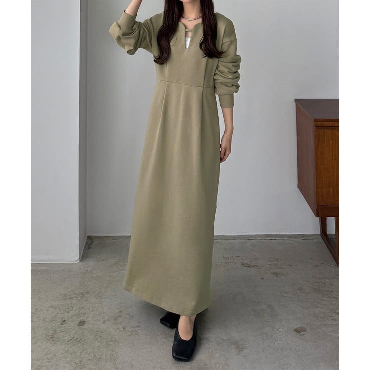 callautia 深カーブネックスウェットワンピース | JUNOAH | 詳細画像10 