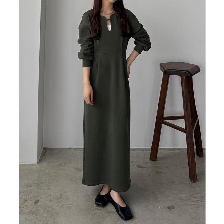 callautia 深カーブネックスウェットワンピース | JUNOAH | 詳細画像5 