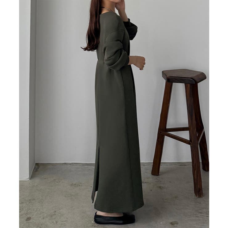 callautia 深カーブネックスウェットワンピース | JUNOAH | 詳細画像7 