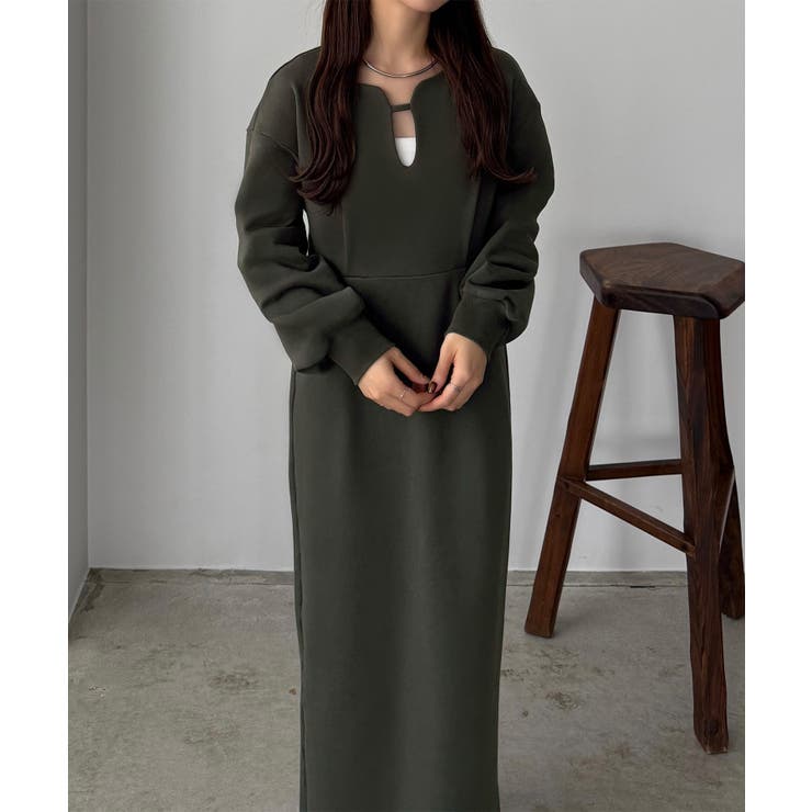 callautia 深カーブネックスウェットワンピース | JUNOAH | 詳細画像8 