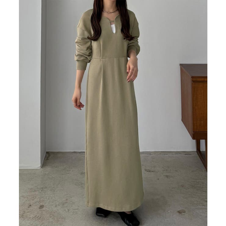 callautia 深カーブネックスウェットワンピース | JUNOAH | 詳細画像9 