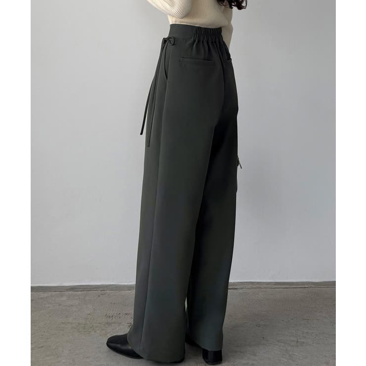 callautia 薄手ラップリボンスラックスパンツ（裏地無し） | JUNOAH | 詳細画像10 