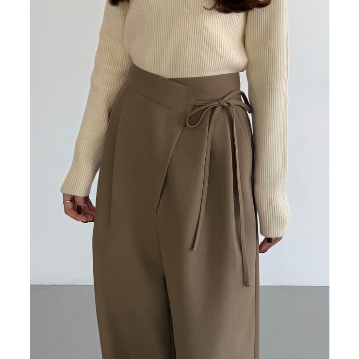 callautia 薄手ラップリボンスラックスパンツ（裏地無し） | JUNOAH | 詳細画像18 