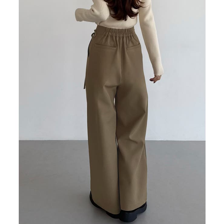 callautia 薄手ラップリボンスラックスパンツ（裏地無し） | JUNOAH | 詳細画像8 