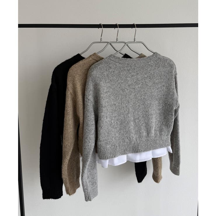 callautia フリルドッキングシャギーニット | JUNOAH | 詳細画像14 