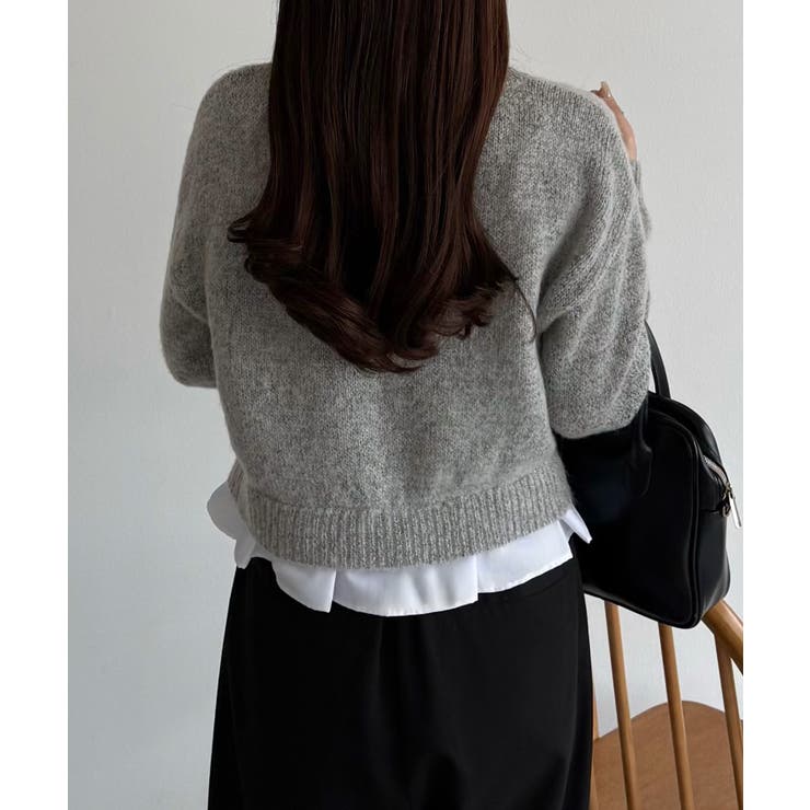 callautia フリルドッキングシャギーニット | JUNOAH | 詳細画像3 