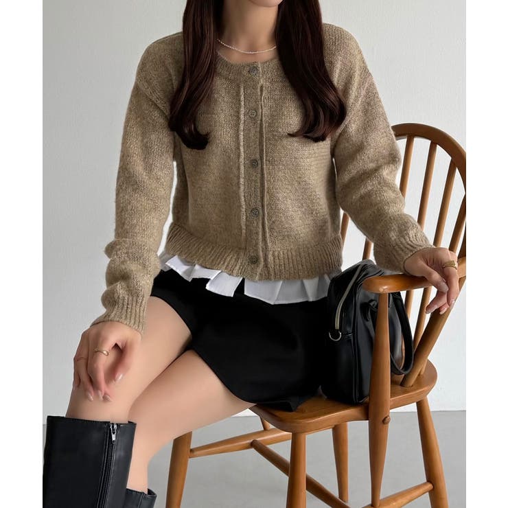 callautia フリルドッキングシャギーニット | JUNOAH | 詳細画像7 