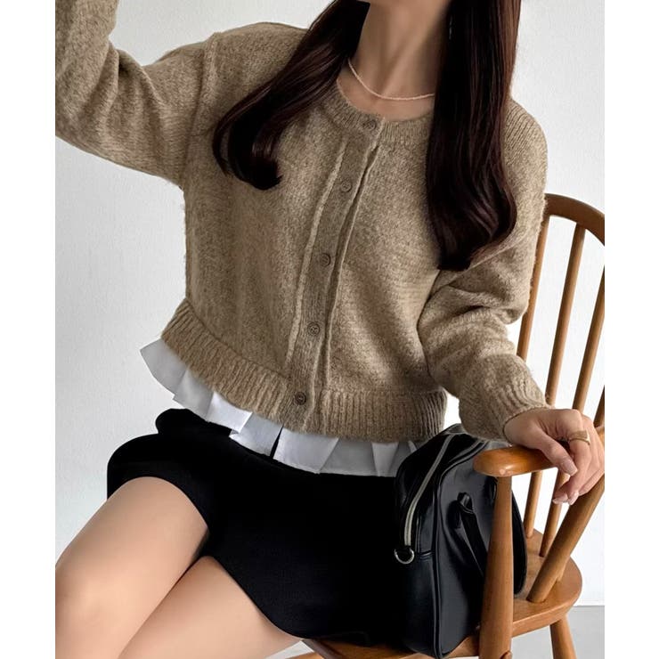 callautia フリルドッキングシャギーニット | JUNOAH | 詳細画像8 