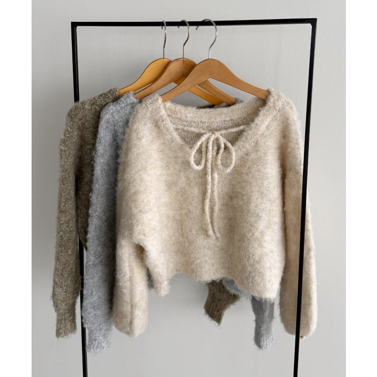 callautia 前後２wayリボンシャギーニット | JUNOAH | 詳細画像19 