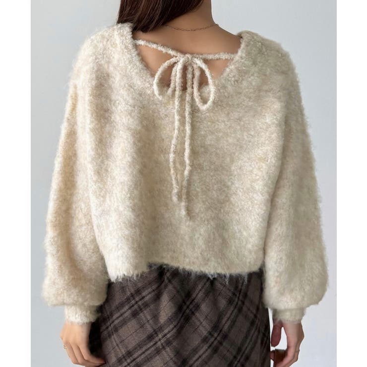 callautia 前後２wayリボンシャギーニット | JUNOAH | 詳細画像3 