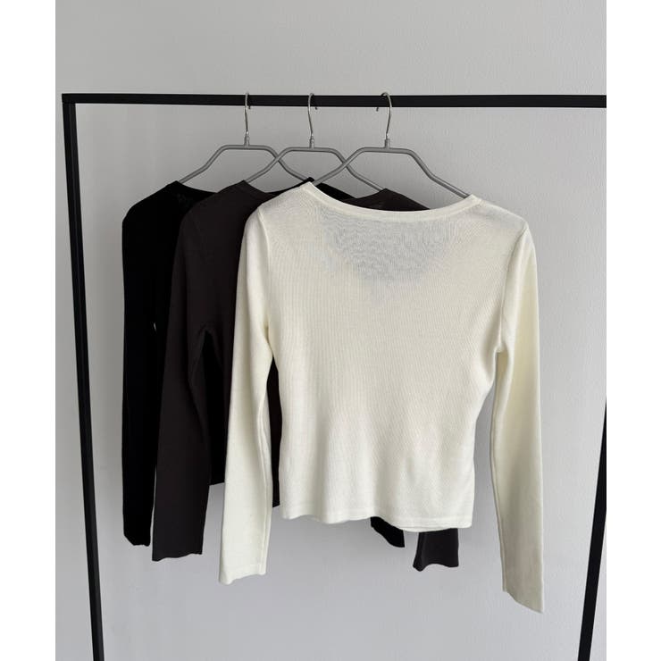 callautia レイヤード風ギャザーニットトップス  | JUNOAH | 詳細画像11 