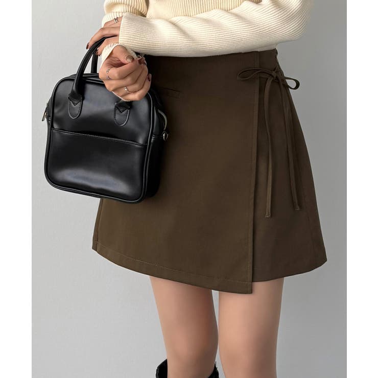 callautia ラップ風リボンミニスカート（インパン付き） | JUNOAH | 詳細画像10 