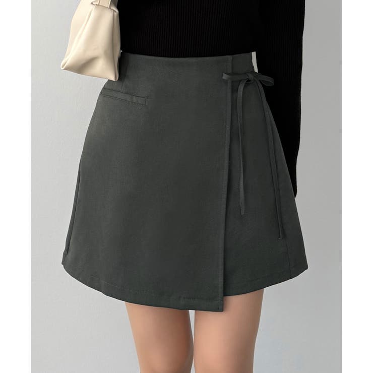 callautia ラップ風リボンミニスカート（インパン付き） | JUNOAH | 詳細画像6 