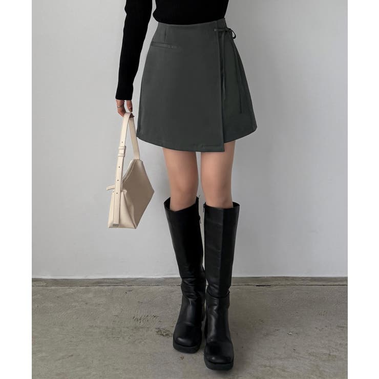 callautia ラップ風リボンミニスカート（インパン付き） | JUNOAH | 詳細画像8 