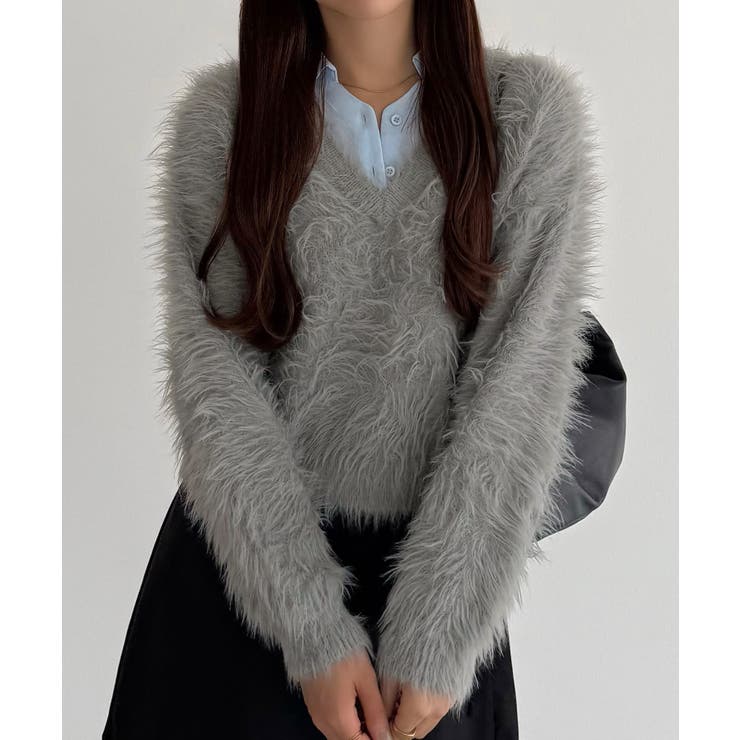 callautia シャツレイヤード風シャギーニット[品番：AMTW0012679