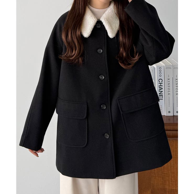 callautia ボアカラーミドルコート[品番：AMTW0012706]｜JUNOAH