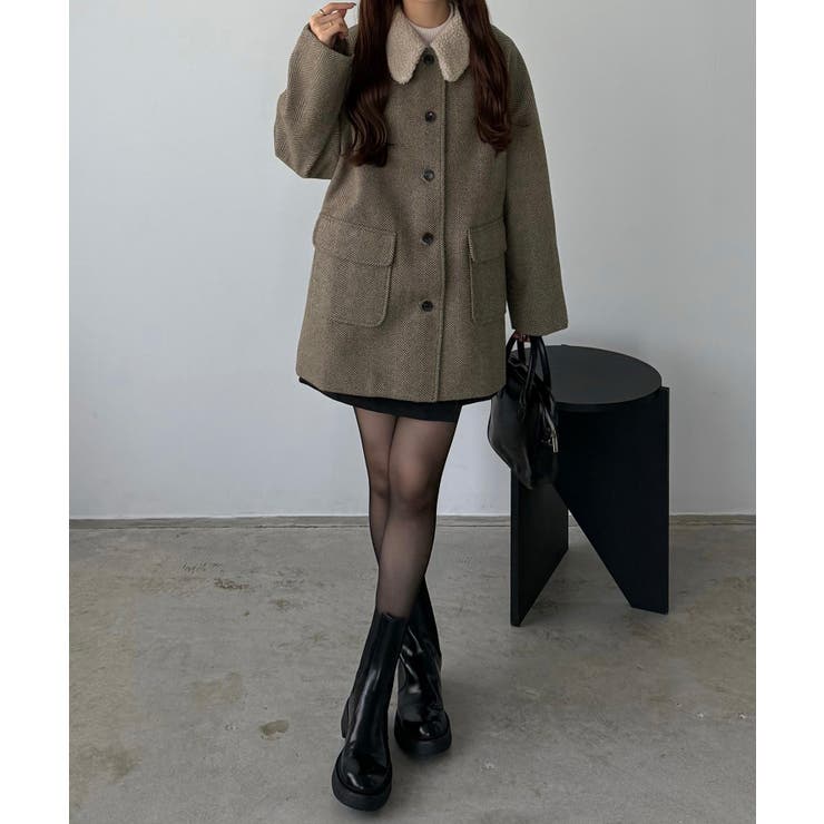 callautia ボアカラーミドルコート[品番：AMTW0012706]｜JUNOAH