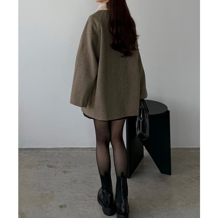 【インフルエンサーコラボ】ミドルボアコート　モカ SELECT MOCA｜【人気インフルエンサーコラボbySON】ビッグシルエット