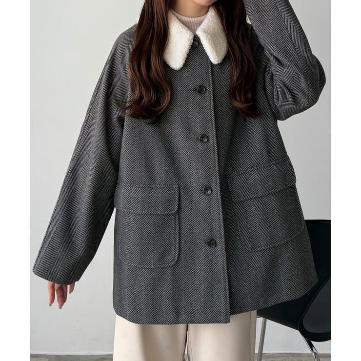 callautia ボアカラーミドルコート[品番：AMTW0012706]｜JUNOAH