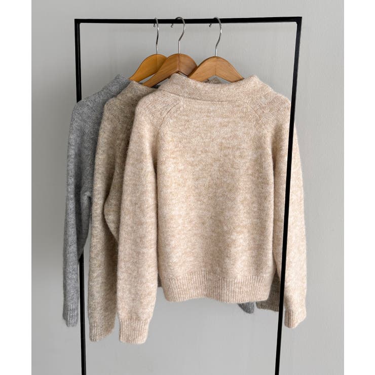 callautia ミックスカラーハーフボタンポロニット | JUNOAH | 詳細画像16 