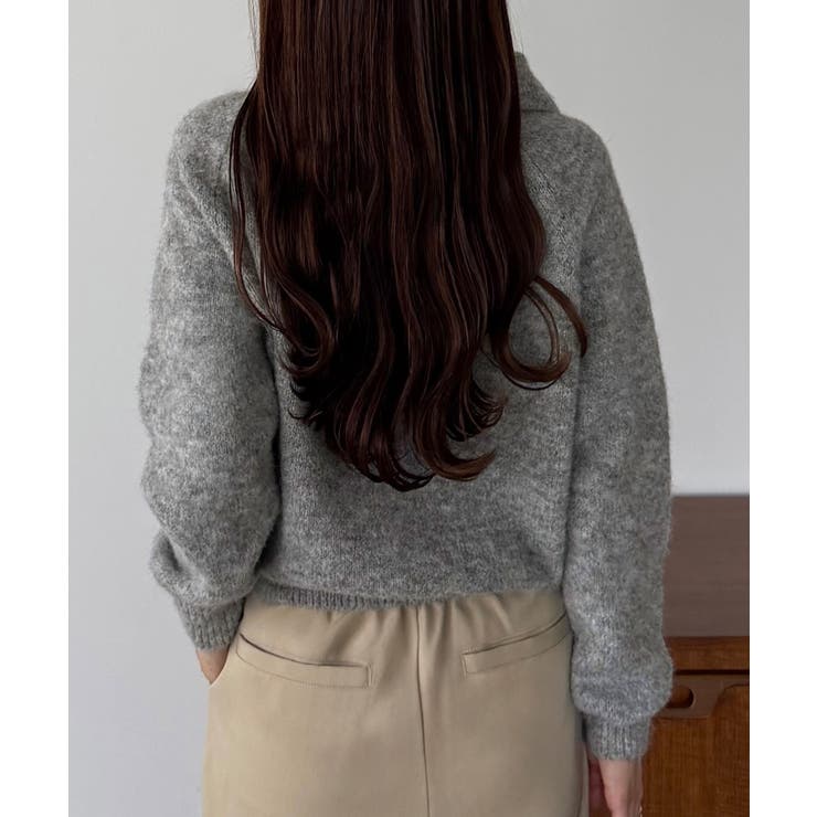 callautia ミックスカラーハーフボタンポロニット | JUNOAH | 詳細画像3 