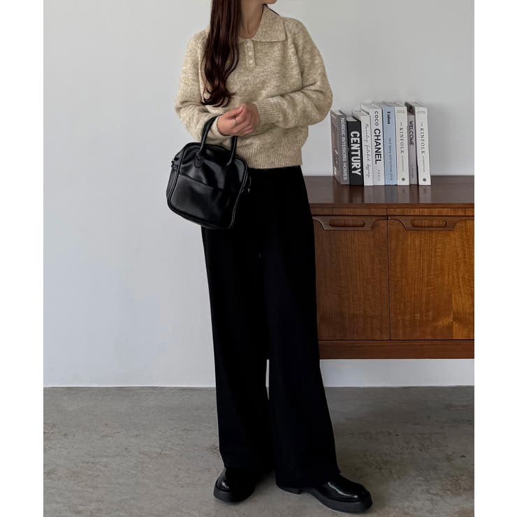 callautia ミックスカラーハーフボタンポロニット | JUNOAH | 詳細画像9 