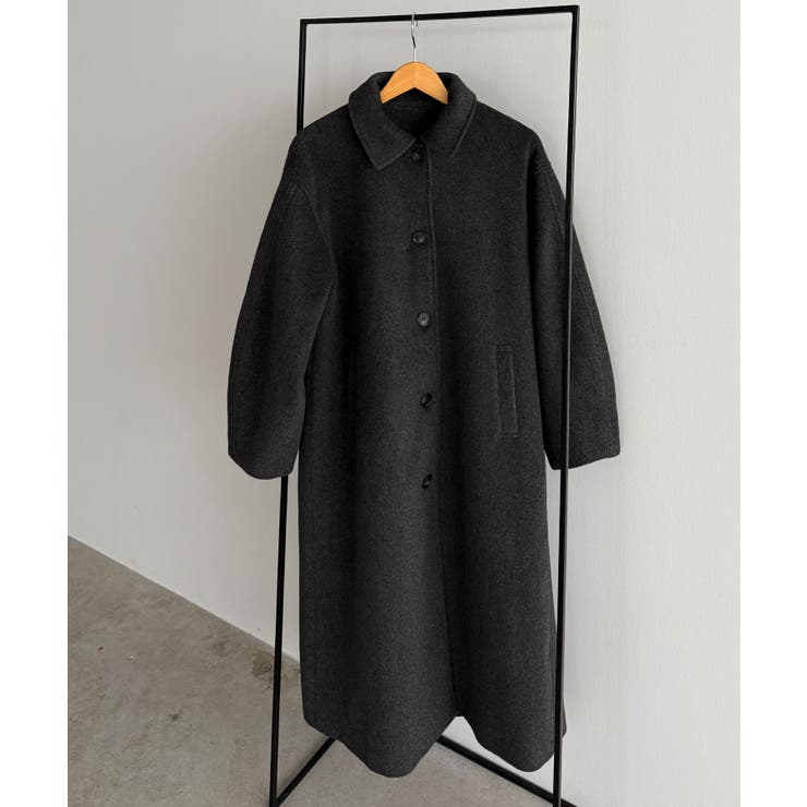 callautia ボリュームスリーブステンカラーロングコート[品番