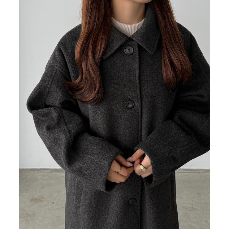 callautia ボリュームスリーブステンカラーロングコート[品番